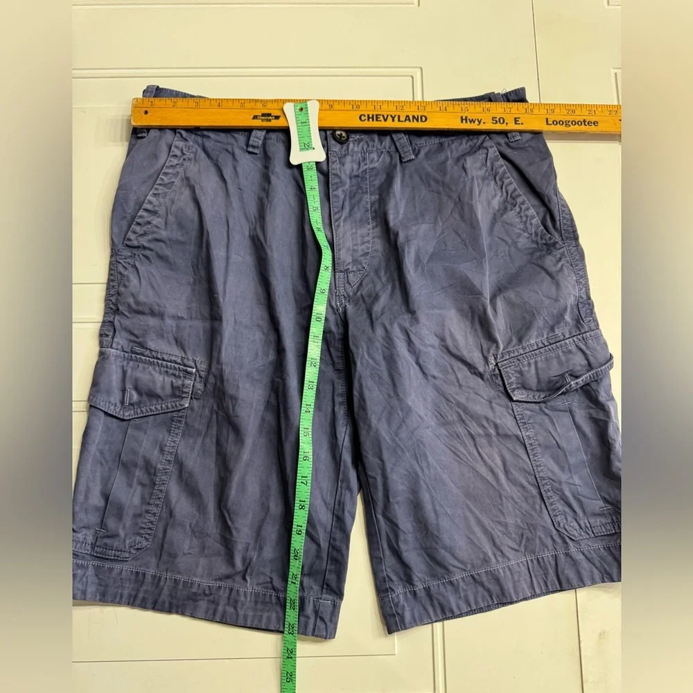 Boss Orange Mens Sheridan Cargo Shorts Size 36R Blue Light Distressing - Picture 5 of 6